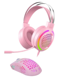 Combo Gamer Noga ST-4201 Auricular y Mouse Rosa