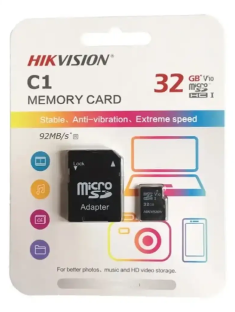 Memoria MicroSD Hikvision C1 32GB con Adaptador