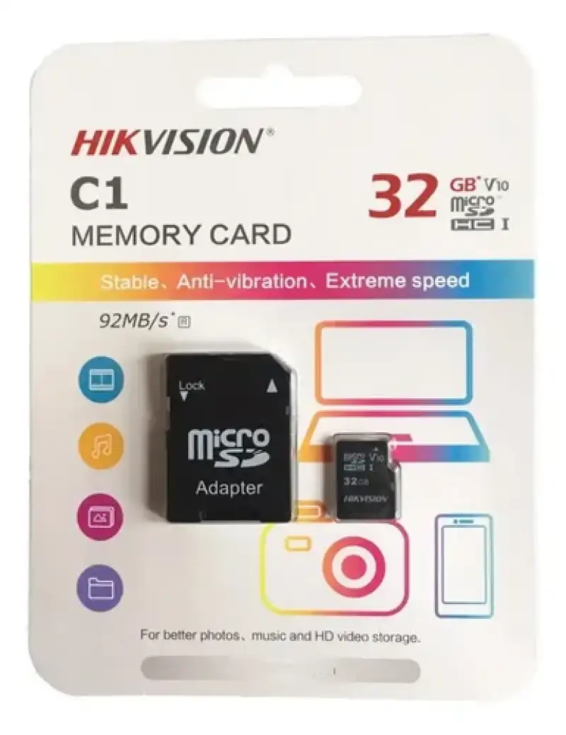 Memoria MicroSD Hikvision C1 32GB con Adaptador